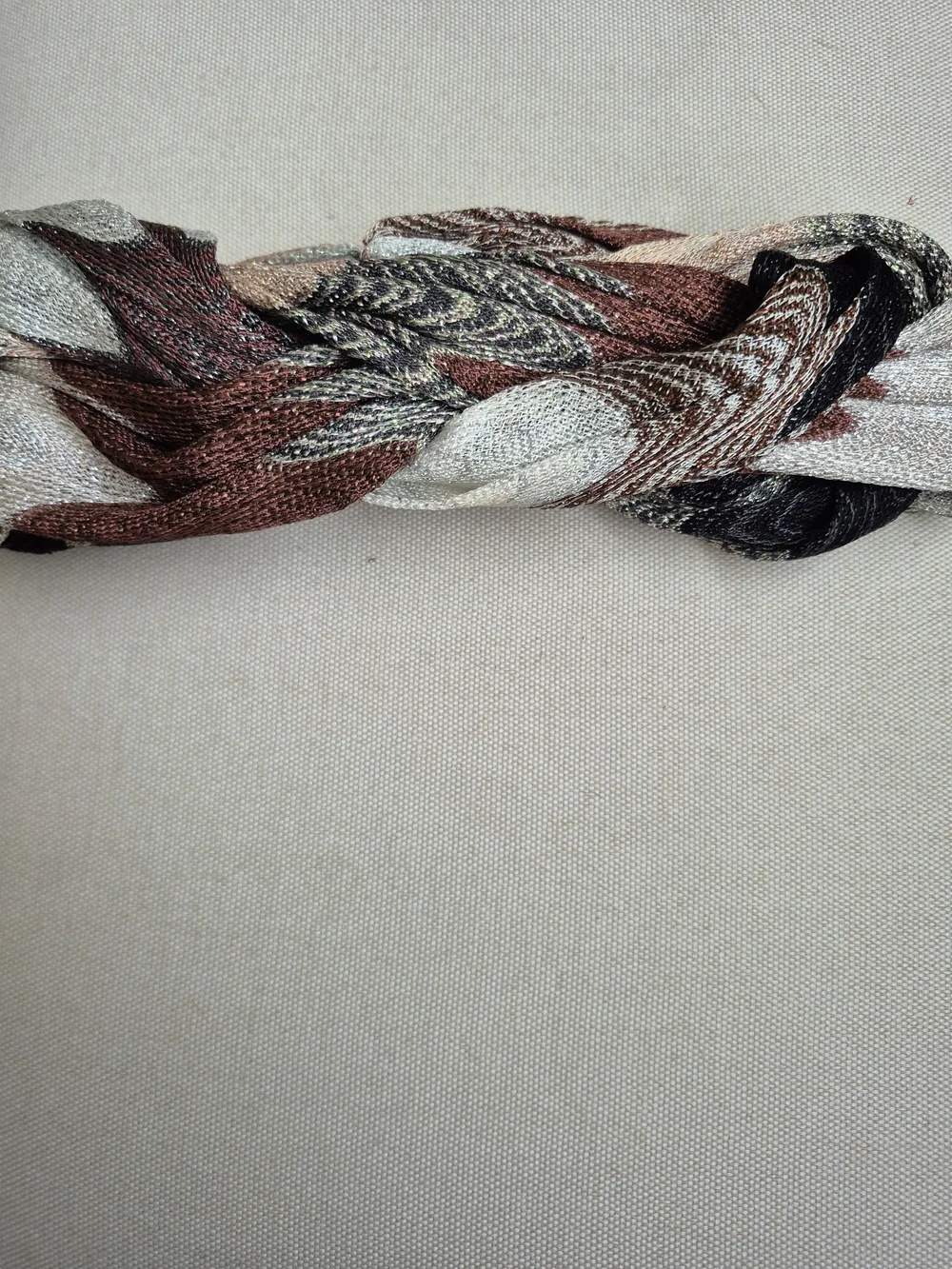 Missoni Metallic Floral Scarf in Brown, Silver and Black